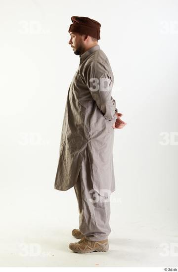 Whole Body Man White Uniform Athletic Bearded Studio photo references