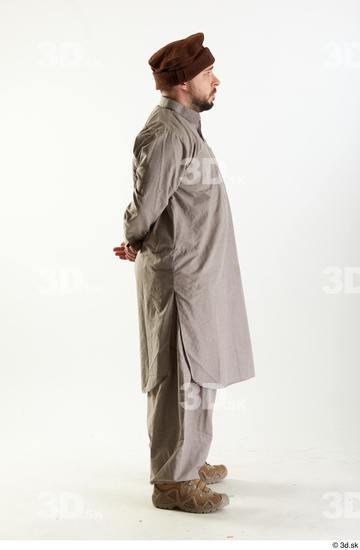 Whole Body Man White Uniform Athletic Bearded Studio photo references