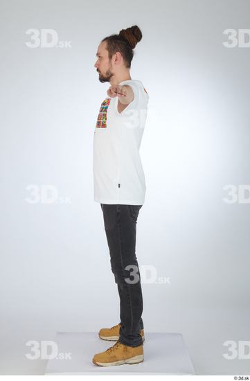 Man White Slim Male Studio Poses