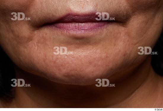 Face Mouth Skin Woman Asian Chubby Wrinkles Studio photo references