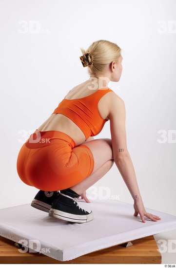 Woman White Slim Female Studio Poses