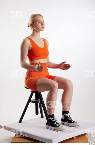 Woman White Slim Female Studio Poses