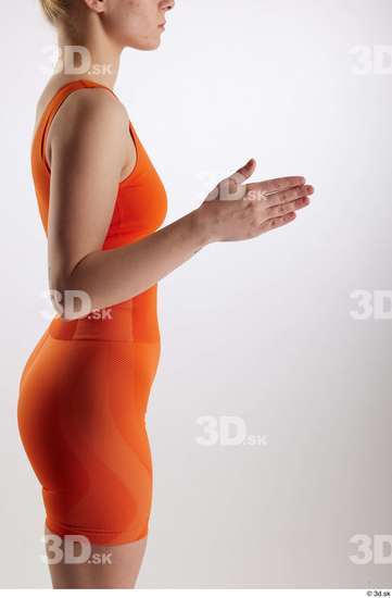 Woman White Slim Female Studio Poses