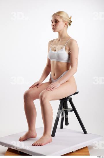 Woman White Slim Female Studio Poses