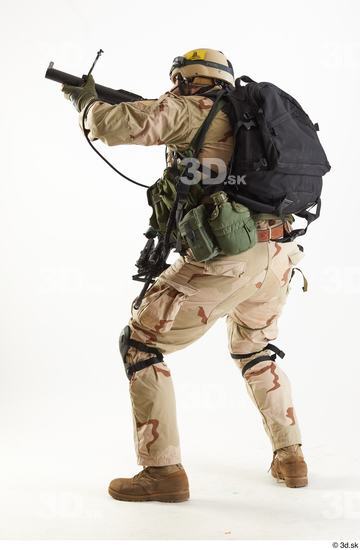 Whole Body Weapons-Rifle Man Pose with machine rifle White Army Athletic Bearded Studio photo references