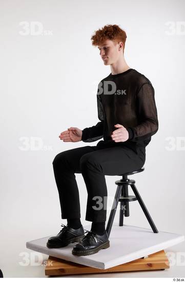 Man White Slim Male Studio Poses