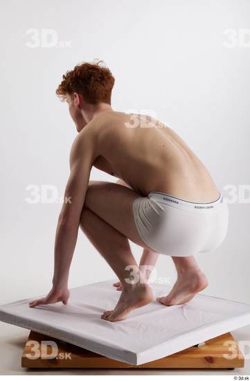 Man White Slim Male Studio Poses