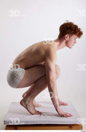 Man White Slim Male Studio Poses