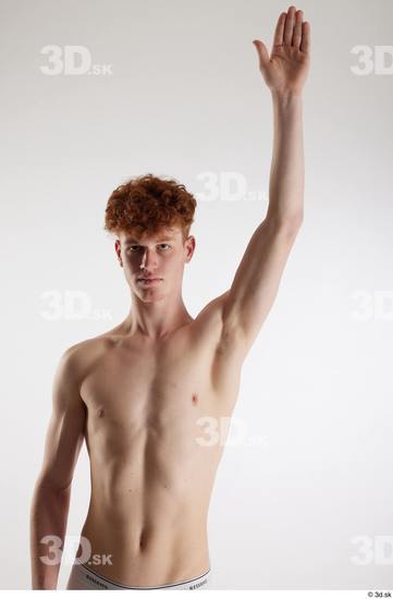 Man White Slim Male Studio Poses