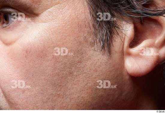 Eye Cheek Ear Hair Skin Man Chubby Wrinkles Studio photo references