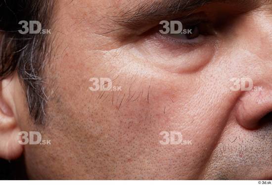 Eye Cheek Skin Man Chubby Wrinkles Studio photo references