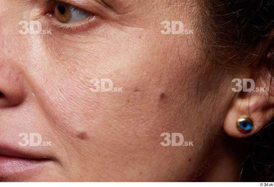 Eye Mouth Cheek Ear Hair Skin Woman Birthmarks Slim Wrinkles Studio photo references