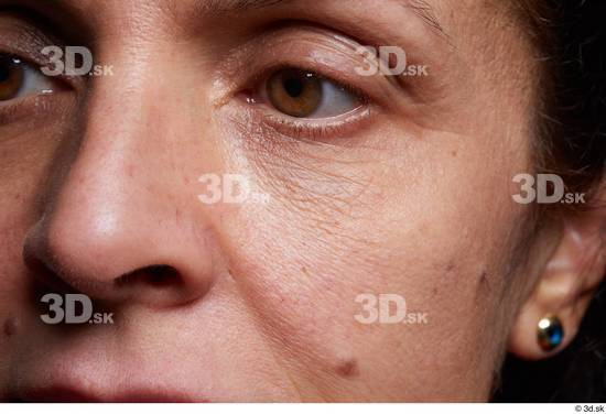 Eye Nose Cheek Ear Hair Skin Woman Birthmarks Slim Wrinkles Studio photo references