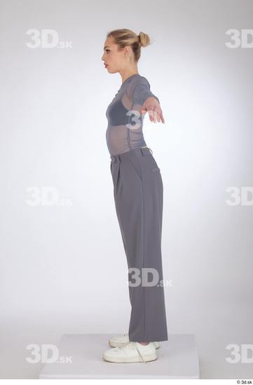 Woman White Slim Female Studio Poses