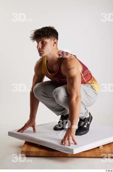 Man White Athletic Male Studio Poses