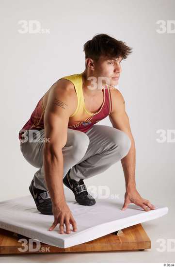 Man White Athletic Male Studio Poses