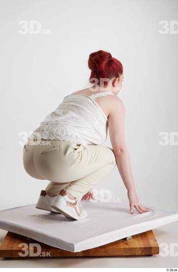 Woman White Slim Female Studio Poses