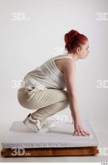 Woman White Slim Female Studio Poses