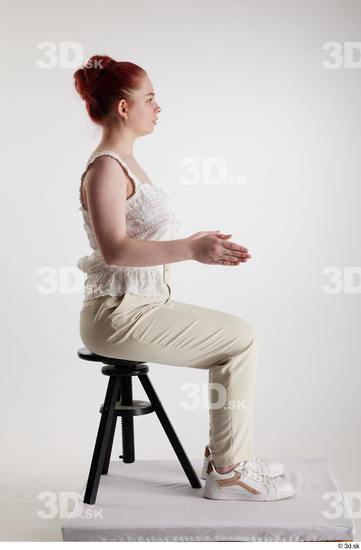 Woman White Slim Female Studio Poses