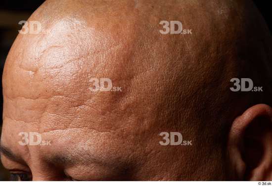 Face Skin Man Chubby Wrinkles Bald Studio photo references