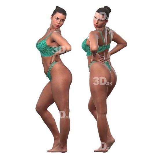 Whole Body Woman White 3D Cleaned Bodies