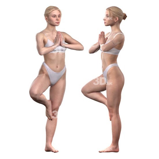 Whole Body Woman White 3D Cleaned Bodies