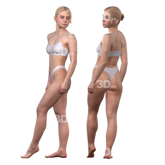 Whole Body Woman White 3D Cleaned Bodies