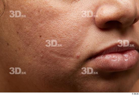 Face Mouth Nose Cheek Skin Woman Scar Chubby Studio photo references