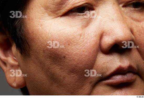 Eye Face Mouth Nose Cheek Hair Skin Woman Asian Overweight Wrinkles Studio photo references