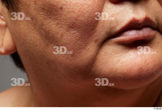 Face Mouth Cheek Skin Woman Asian Overweight Wrinkles Studio photo references