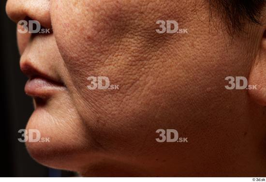 Face Mouth Cheek Skin Woman Asian Overweight Wrinkles Studio photo references