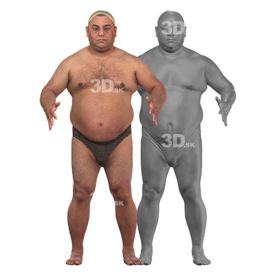 Whole Body Man White 3D Clean A-Pose Bodies