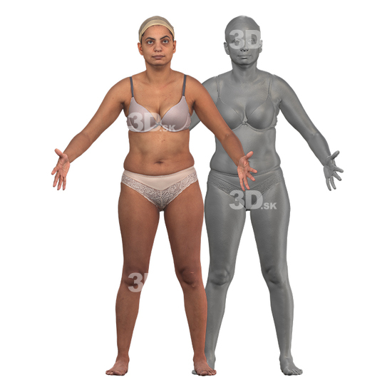 Whole Body Woman White 3D Clean A-Pose Bodies