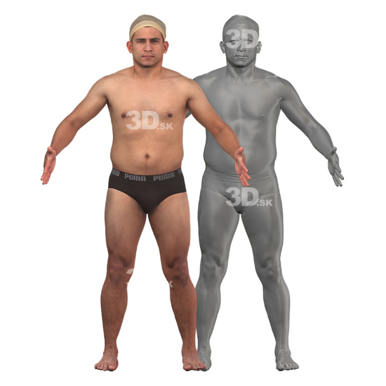 Whole Body Man White 3D RAW A-Pose Bodies