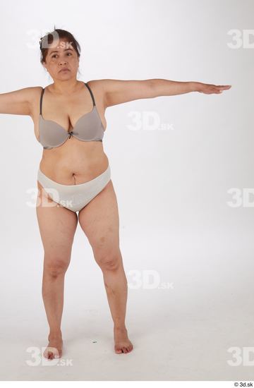 Whole Body Woman T poses Chubby Street photo references