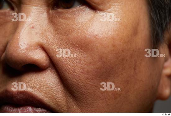 Face Mouth Nose Cheek Skin Woman Asian Slim Wrinkles Studio photo references