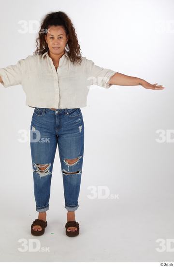 Whole Body Woman T poses Casual Chubby Street photo references