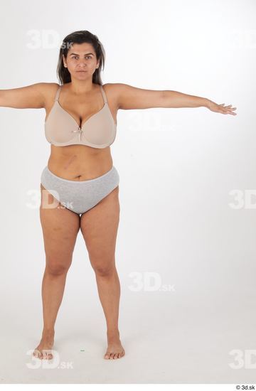 Whole Body Woman T poses Chubby Street photo references