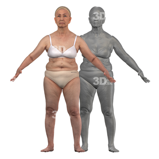 and more Whole Body Woman White 3D RAW A-Pose Bodies