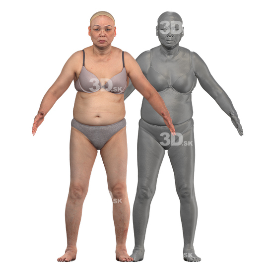 Whole Body Woman White 3D RAW A-Pose Bodies