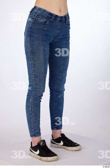 Woman White Slim Female Studio Poses