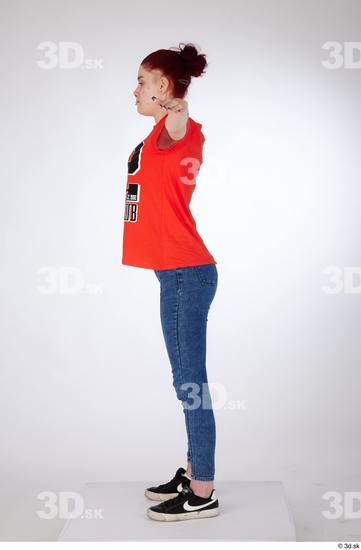 Woman White Slim Female Studio Poses