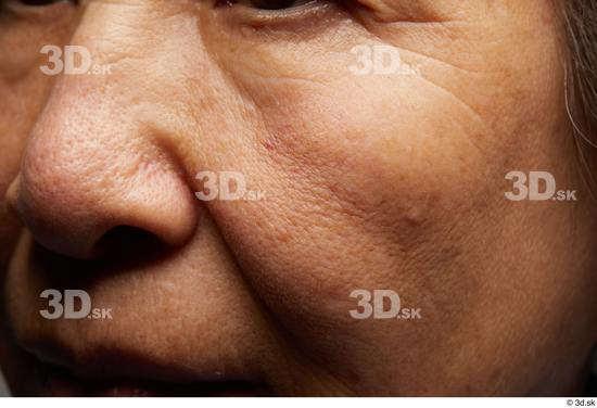 Face Nose Cheek Skin Woman Asian Slim Wrinkles Studio photo references