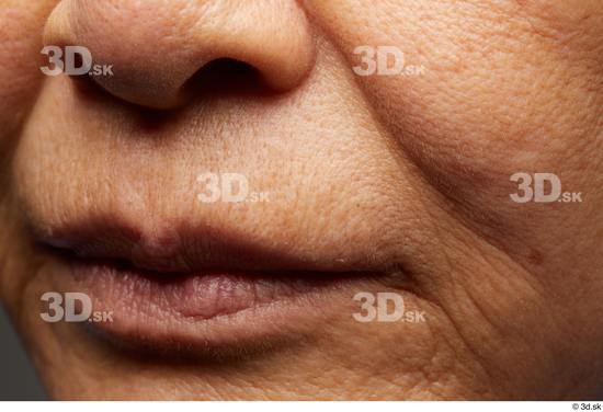 Face Mouth Nose Cheek Skin Woman Asian Slim Wrinkles Studio photo references