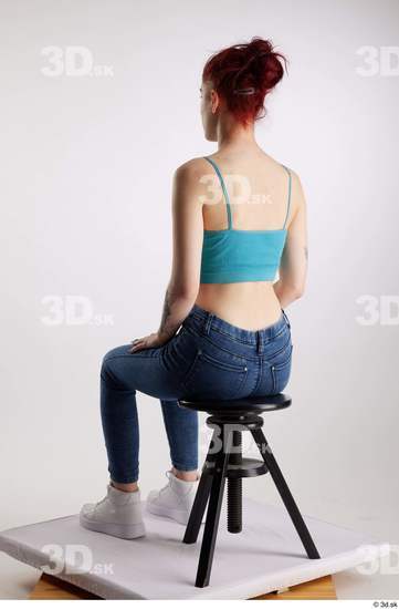 Woman White Slim Female Studio Poses