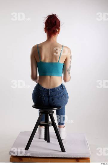 Woman White Slim Female Studio Poses