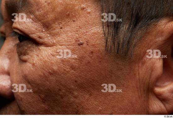 Face Cheek Ear Hair Skin Man Asian Slim Wrinkles Studio photo references