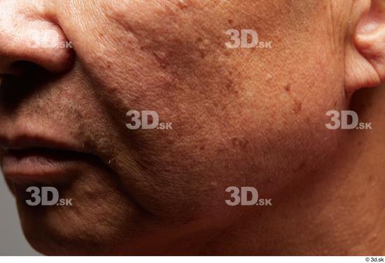 Face Mouth Nose Cheek Skin Man Asian Slim Wrinkles Studio photo references