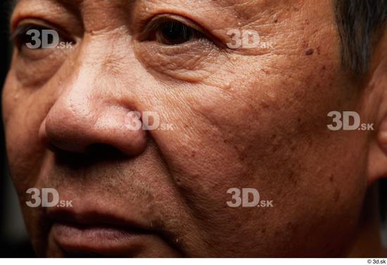 Eye Face Mouth Nose Cheek Skin Man Asian Slim Wrinkles Studio photo references