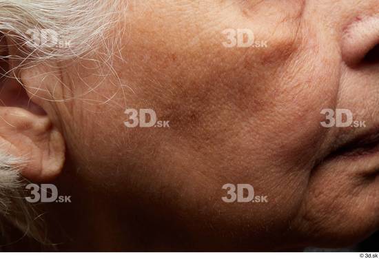 and more Face Cheek Ear Skin Woman Chubby Wrinkles Studio photo references